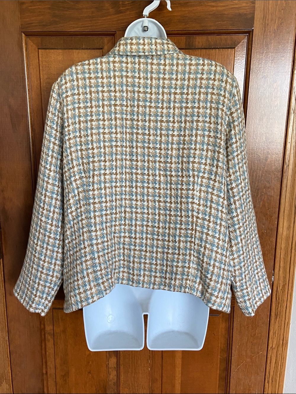 Willow Ridge woven knit tweed blazer button up neutral colors Size L / XL - Picture 6 of 10